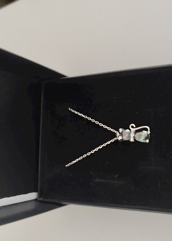 Zara 975 ayar gümüş rose renk kedi kolye
