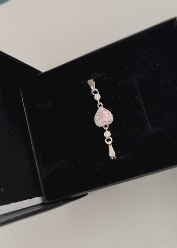 Pandora 925 ayar pandora's zirkon taşlı kalp charm model gümüş bileklik