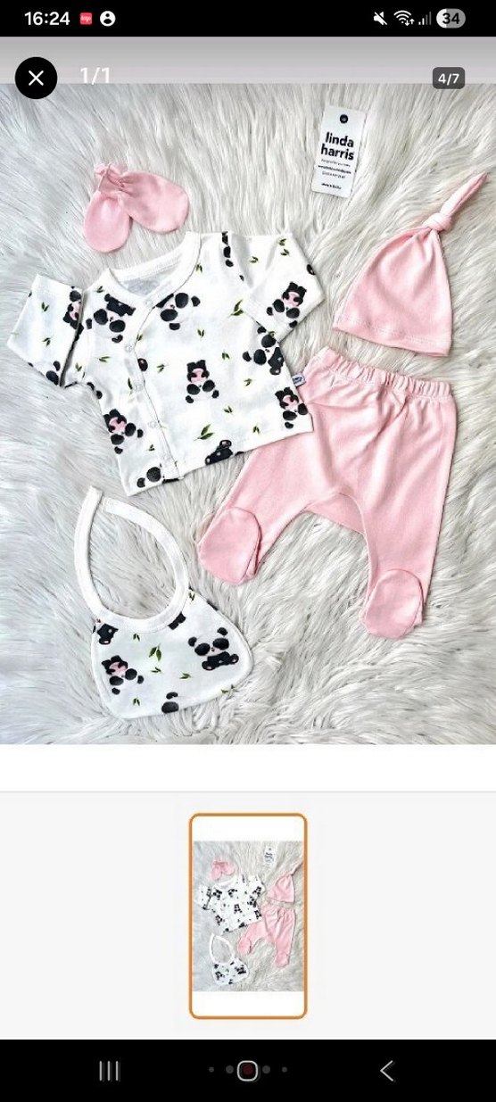 Nakışlı Kız Bebek Hastane Kıyafeti - Görsel 4