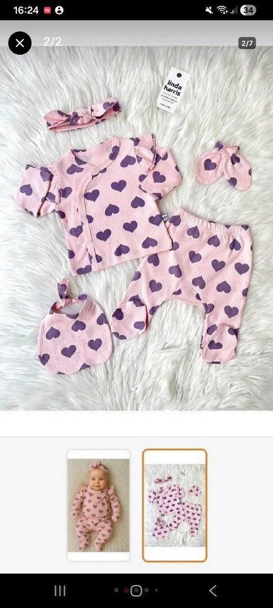 Nakışlı Kız Bebek Hastane Kıyafeti - Görsel 2