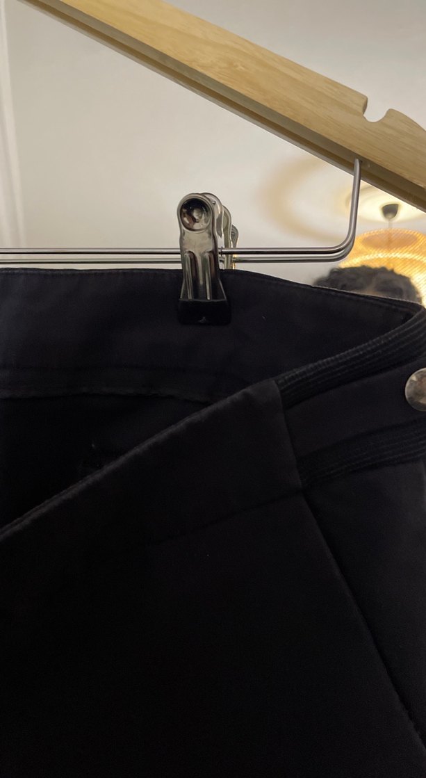 Siyah Kadın Midi Kumaş Pantolon Kemerli - Görsel 4