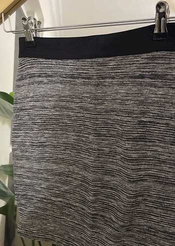 Gri Örme Midi Kalem Etek - Görsel 2