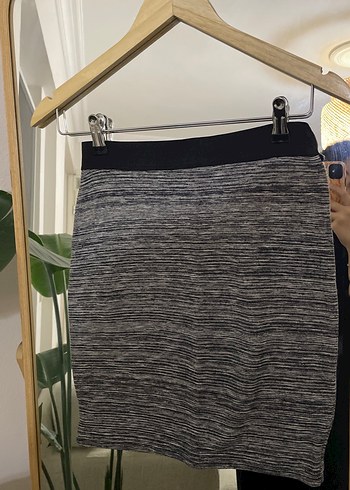 Gri Örme Midi Kalem Etek - Görsel 3