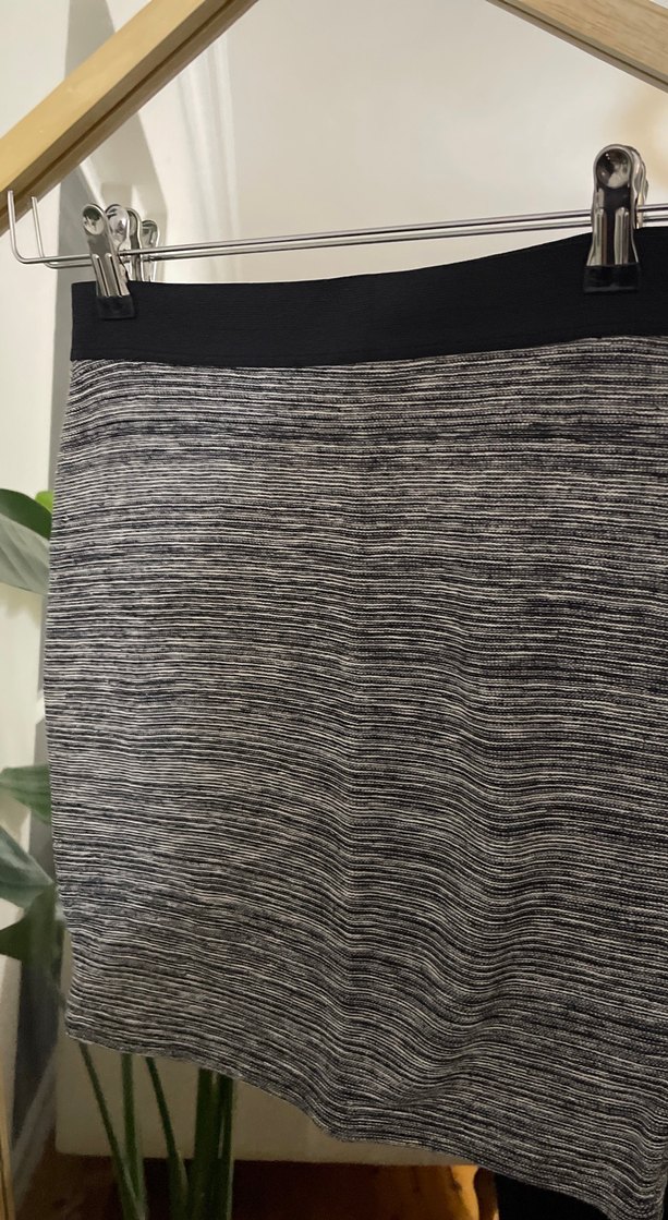 Gri Örme Midi Kalem Etek - Görsel 2