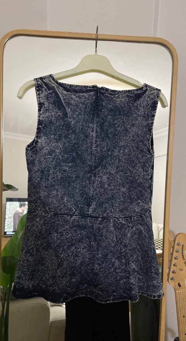 Siyah Kot V Yaka Kemerli Kadın Yelek - Görsel 4