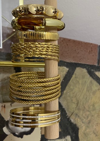 Altın Renk Zincir Detaylı Bohem Bilezik - Görsel 2