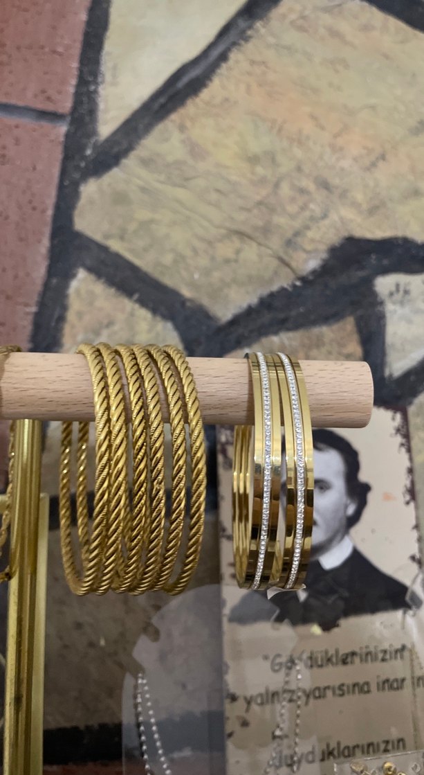 Altın Renk Zincir Detaylı Bohem Bilezik - Görsel 3