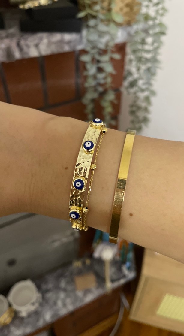 Altın Renkli Boncuklu Bohem Bileklik - Görsel 2