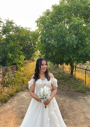 Dantel Detaylı Beyaz Gelin Buketi ve Yaka Çiçeği - Görsel 4