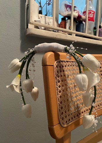 Beyaz Fiyonk Detaylı Gelin buketi - Görsel 3