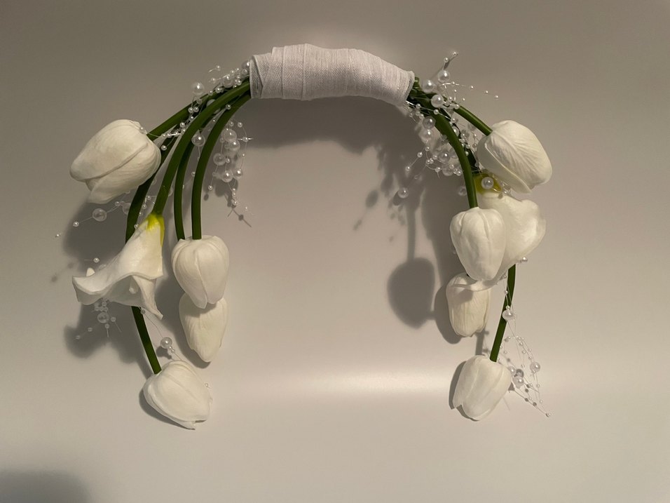 Beyaz Fiyonk Detaylı Gelin buketi - Görsel 2