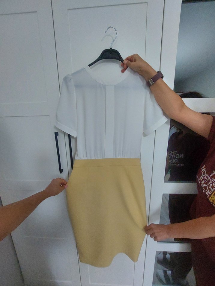 Chima Hiç Giyilmemiş Butter Yellow Ofis Elbisesi - Görsel 2