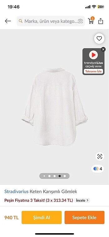 Stradivarius Stradivarıus keten karışımlı gömlek