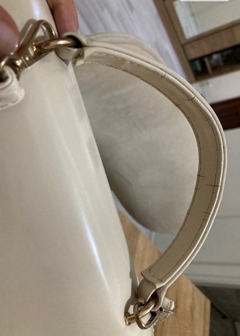 Beyaz Deri Kadın Çanta - Görsel 3