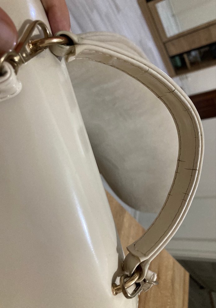 Beyaz Deri Kadın Çanta - Görsel 4