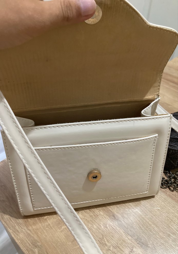 Beyaz Deri Kadın Çanta - Görsel 3