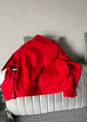 Kırmızı Fermuarlı Kadın Street Wear Ceket - Görsel 3