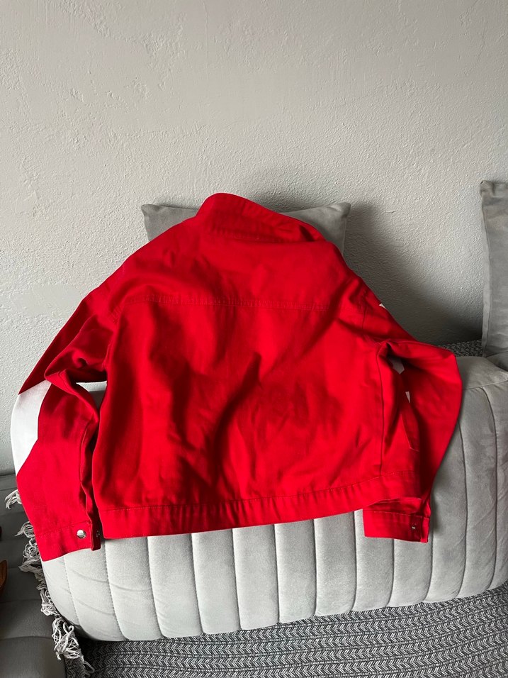 Kırmızı Fermuarlı Kadın Street Wear Ceket - Görsel 3