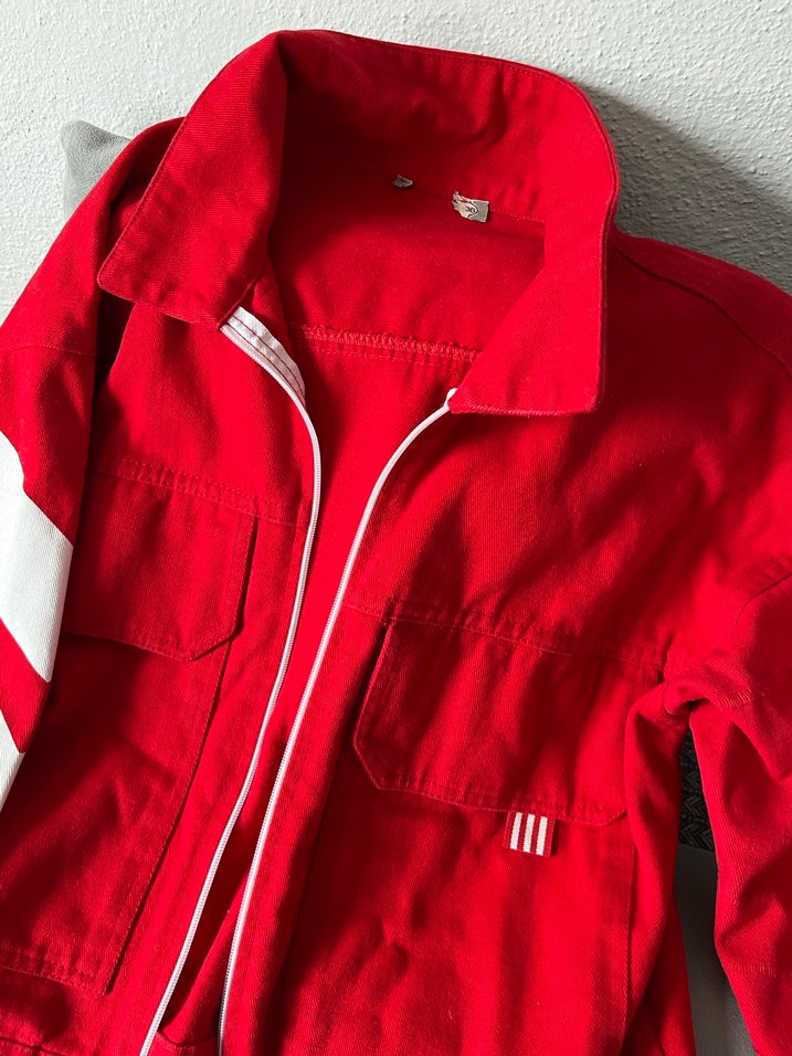 Kırmızı Fermuarlı Kadın Street Wear Ceket - Görsel 2