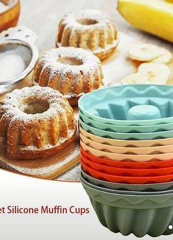 12 Adet Silikon Muffin /Kek Kalıbı 