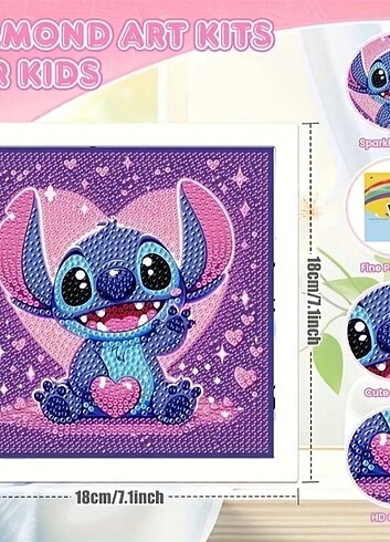 Diğer Çocuklar için 5D Mozaik Elmas - Stitch