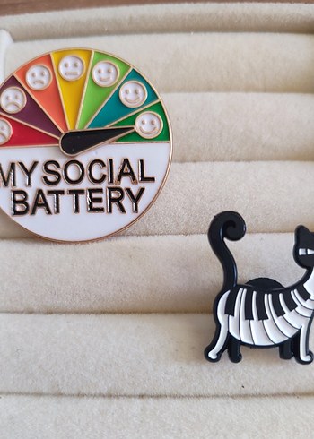 Renkli Kedi & Ruh hali Temalı Rozet Seti - Görsel 2