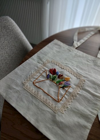 Nakışlı Bohem Tarzı Keten Kol Çantası