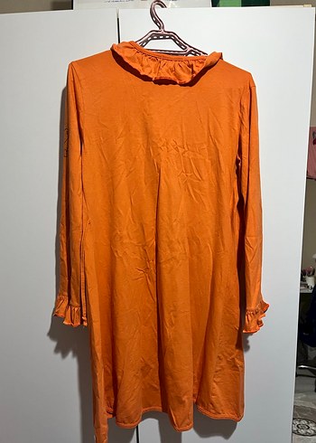 Turuncu Uzun Kadın Kimono - Görsel 3