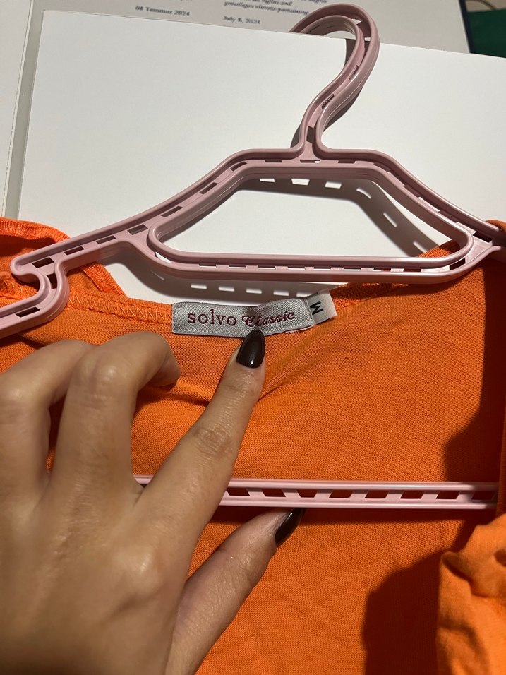 Turuncu Uzun Kadın Kimono - Görsel 2