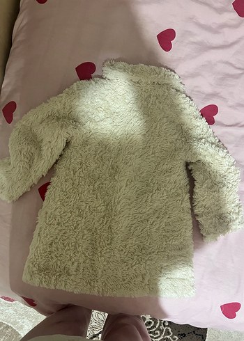 Civil Kız Çocuk Beyaz Peluş Detaylı Ceket - Görsel 4