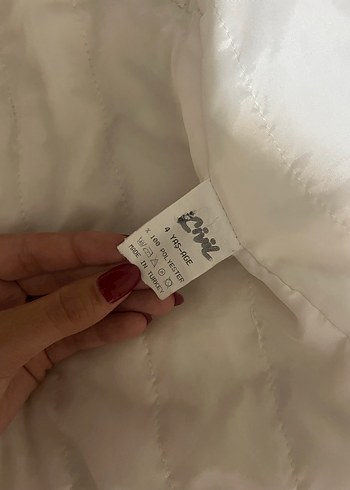 Civil Kız Çocuk Beyaz Peluş Detaylı Ceket - Görsel 3