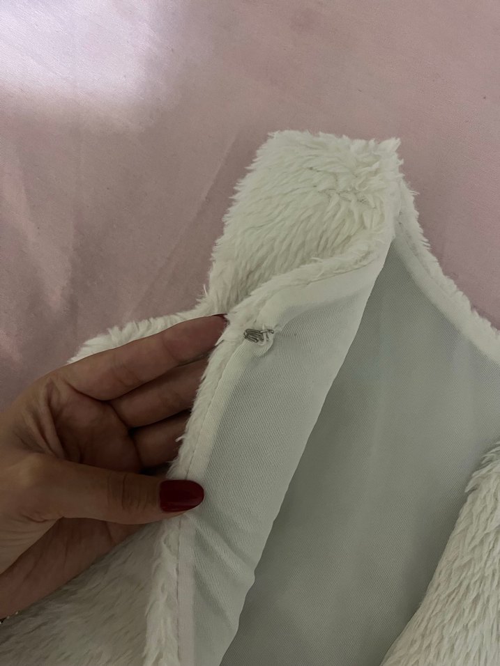 Kız bebek Beyaz Kürk Detaylı Yelek - Görsel 2