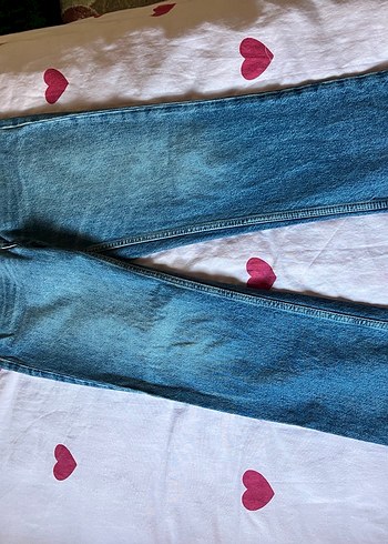 Düğmeli Mavi Denim cross Kadın Jean - Görsel 3