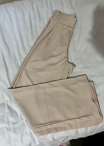 Bej Midi Kadın Kumaş Pantolon - Görsel 3