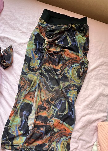 Drapeli  Midi Etek ve Uzun Kol Üst - Görsel 3