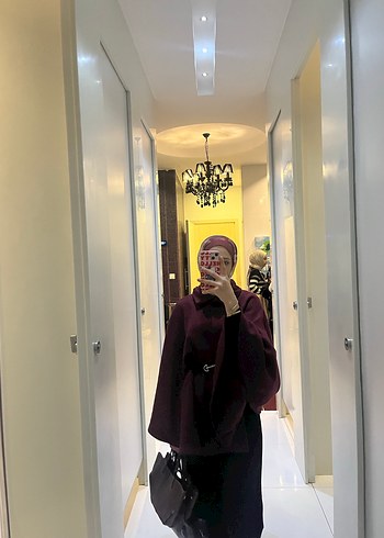 Kırmızı Renkli panço - Görsel 3