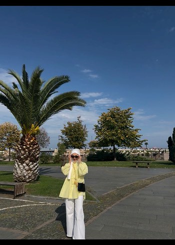 Sarı Midi Bağcıklı Kadın gömlek - Görsel 2