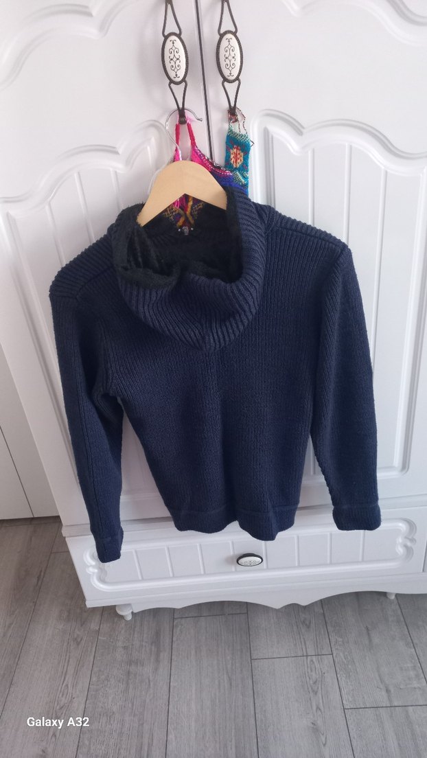 Erkek Lacivert Triko Hırka - Görsel 2