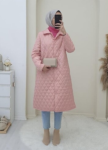 Diğer Astarlı Kapitone Çıtçıtlı Mont -Somon