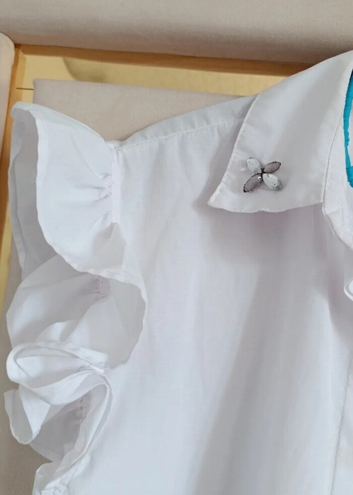 İnci detaylı gömlek  - Görsel 2