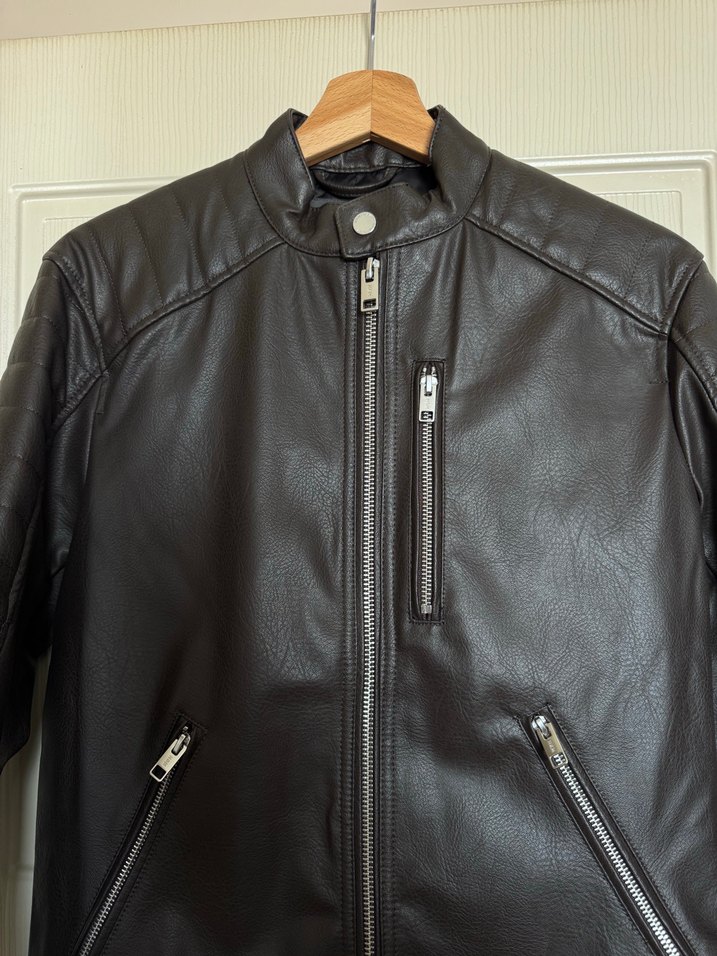 H&M Erkek Deri Ceket - Görsel 2
