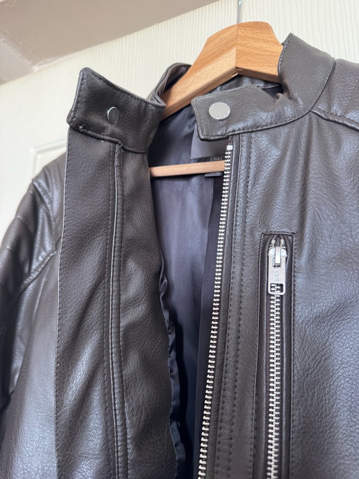 H&M Erkek Deri Ceket - Görsel 5
