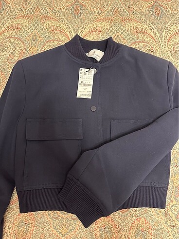 xs Beden Stradivarius Lacivert Bomber Ceket