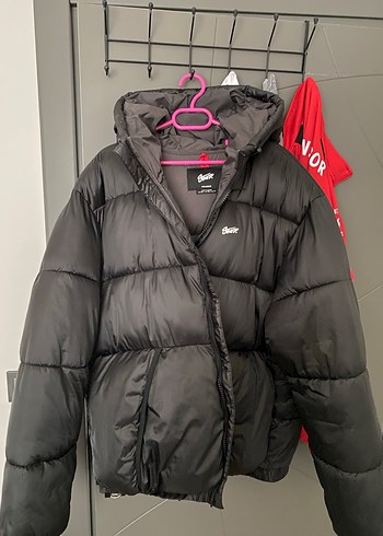 P&B Erkek Siyah Şişme Kapüşonlu Mont - Görsel 2