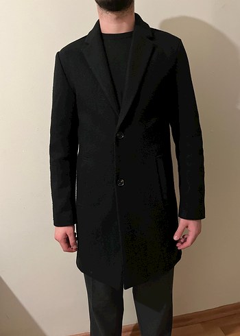 DeFacto Siyah Kaşe Kaban - Görsel 2