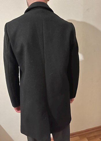 DeFacto Siyah Kaşe Kaban - Görsel 4