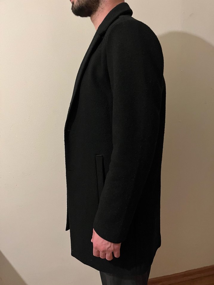 DeFacto Siyah Kaşe Kaban - Görsel 3