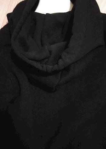 Erkek Siyah Kapüşonlu Sweatshirt - Görsel 4