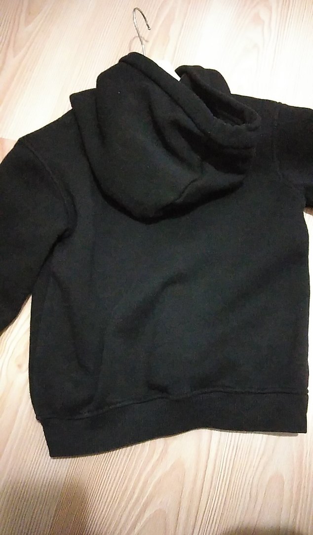 Erkek Siyah Kapüşonlu Sweatshirt - Görsel 3