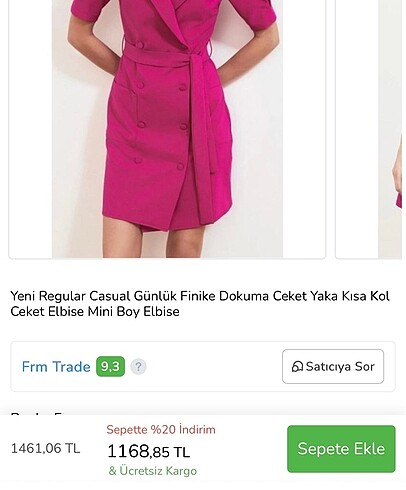 Trendyol & Milla Pembe şık gömlek elbise